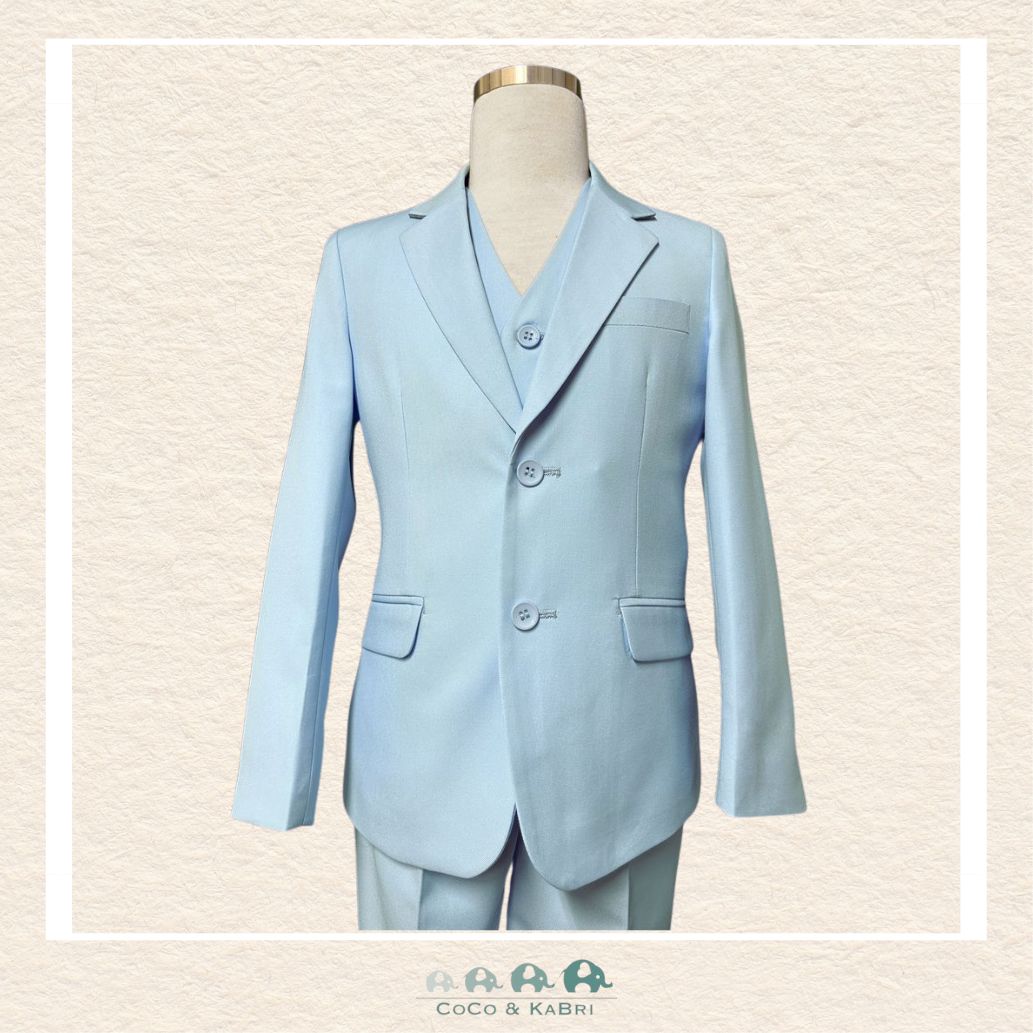 Fouger Suit: Three Piece (Jacket, Vest & Pant) - Light Blue, CoCo & KaBri Children's Boutique