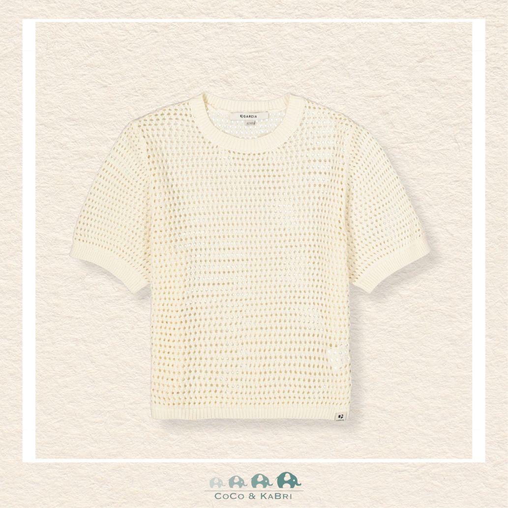 Garcia: Girls White Pullover, Front view, CoCo & KaBri Children's Boutique, Canada