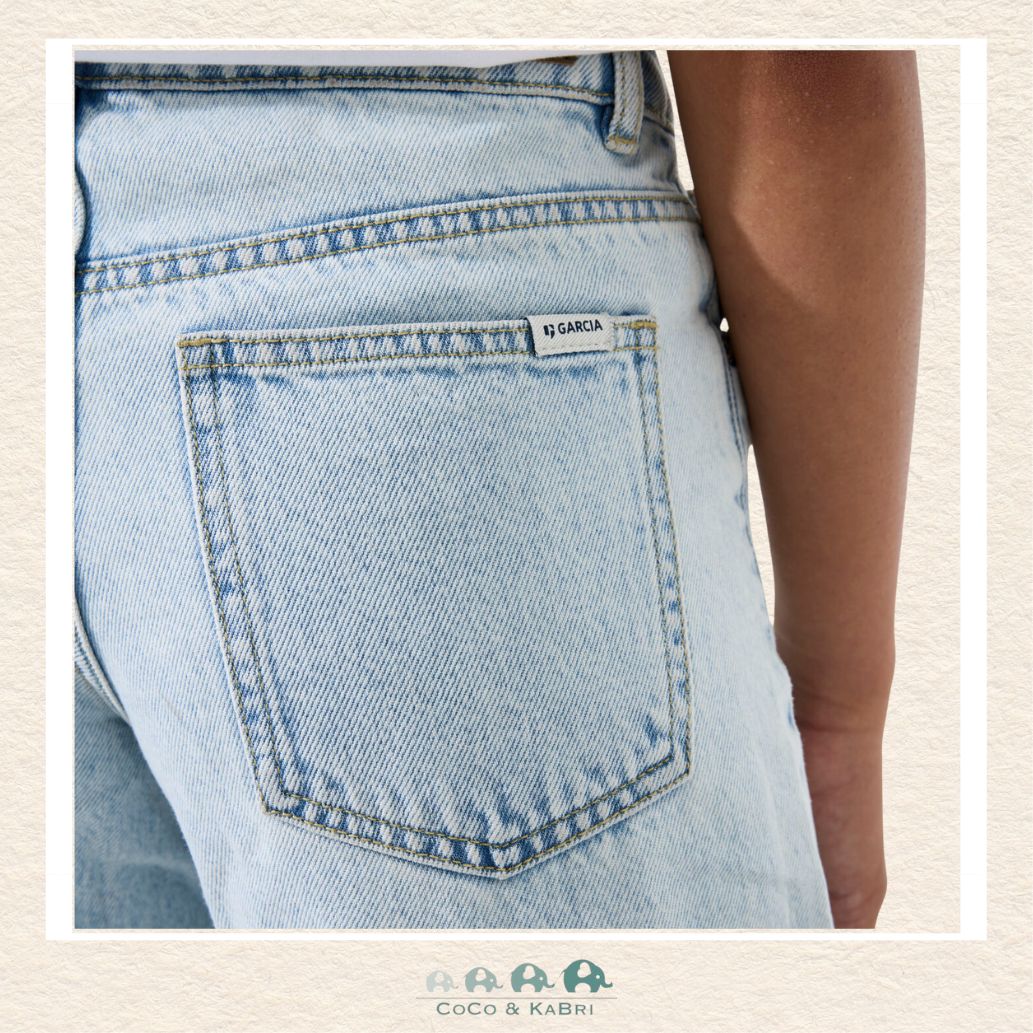 Garcia: Girls' Youth Denim - Marall Wide Fit Bleached Denim, CoCo & KaBri Children's Boutique, Brooks Alberta Canada