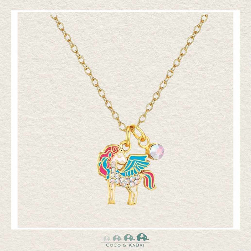 Girl Nation: Sweet Petit Unicorn Necklace with Crystals, CoCo & KaBri Children's Boutique