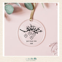 Glass Ornament - Family Tree Love Grows Here (3 - 9 Names) (Made To Order), CoCo & KaBri Children's Boutique