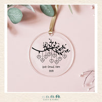 Glass Ornament - Family Tree Love Grows Here (3 - 9 Names) (Made To Order), CoCo & KaBri Children's Boutique