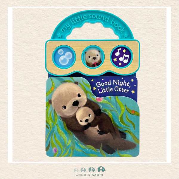 Good Night Little Otter sound book for toddlers featuring a take-along handle and three interactive bedtime sound buttons
