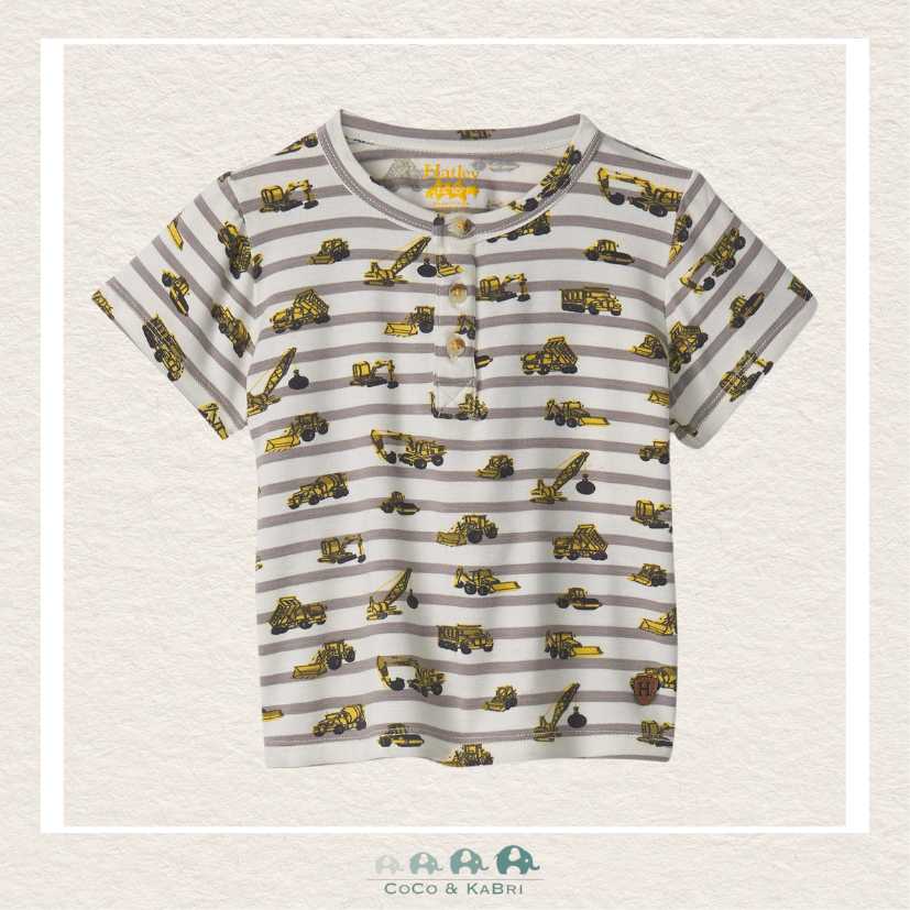 🇨🇦 Haltey: Boys Construction Bamboo Henley Tee, CoCo & KaBri Children's Boutique