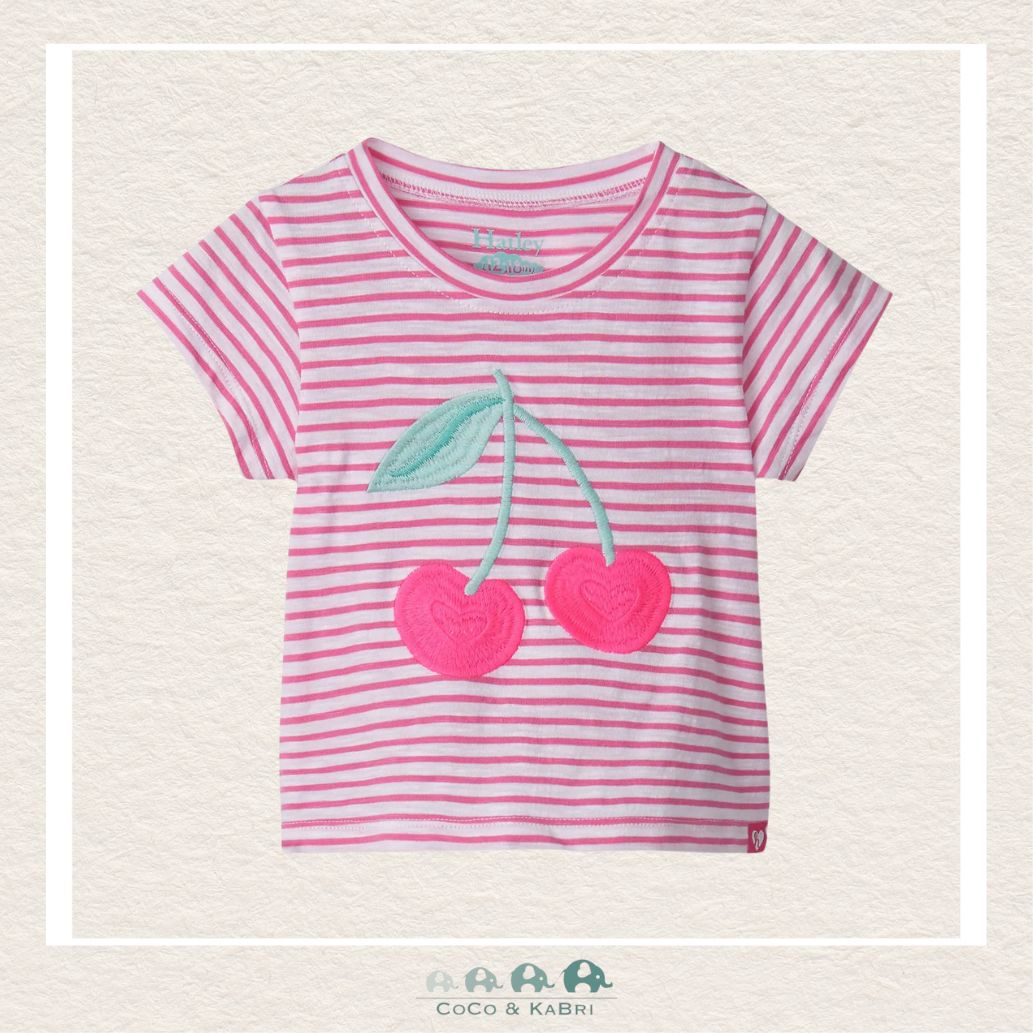 Haltey Girls: Cherry Stripes Graphic Tee, CoCo & KaBri Children's Boutique