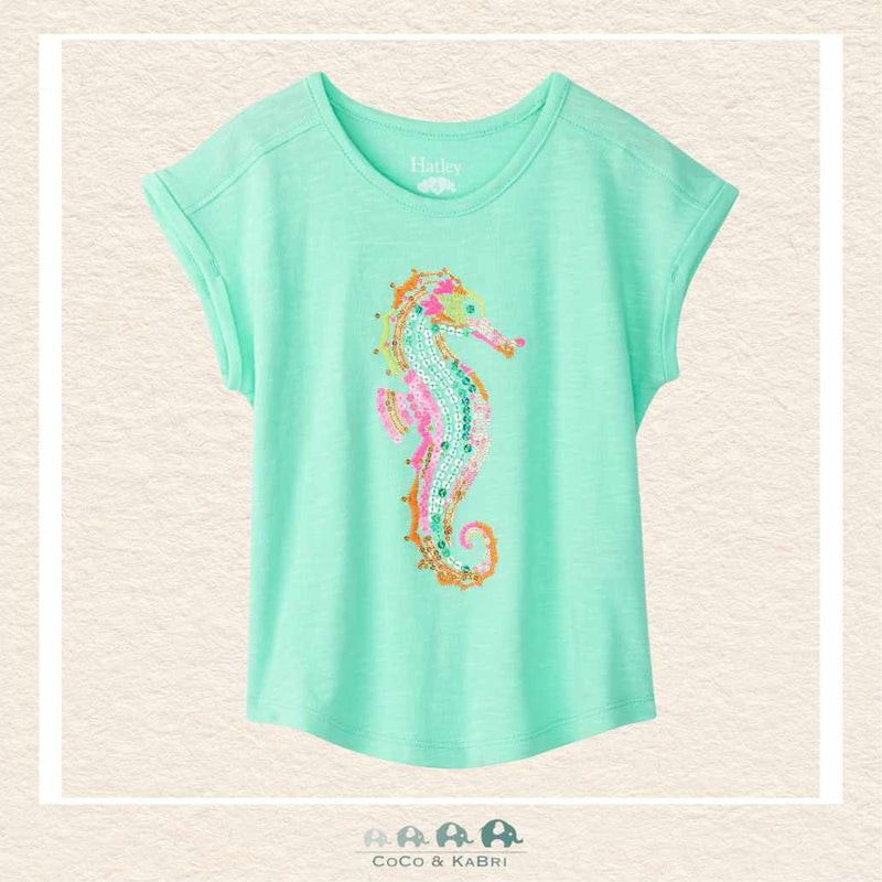 Haltley: Girls Painted Seahorse Relaxed Tee, CoCo & KaBri Children's Boutique