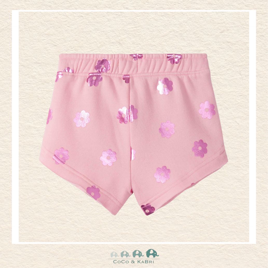 Back view of the Hatley Girls' Blossom Pull-On Shorts showing the clean finish and the stay-put, comfortable waist design