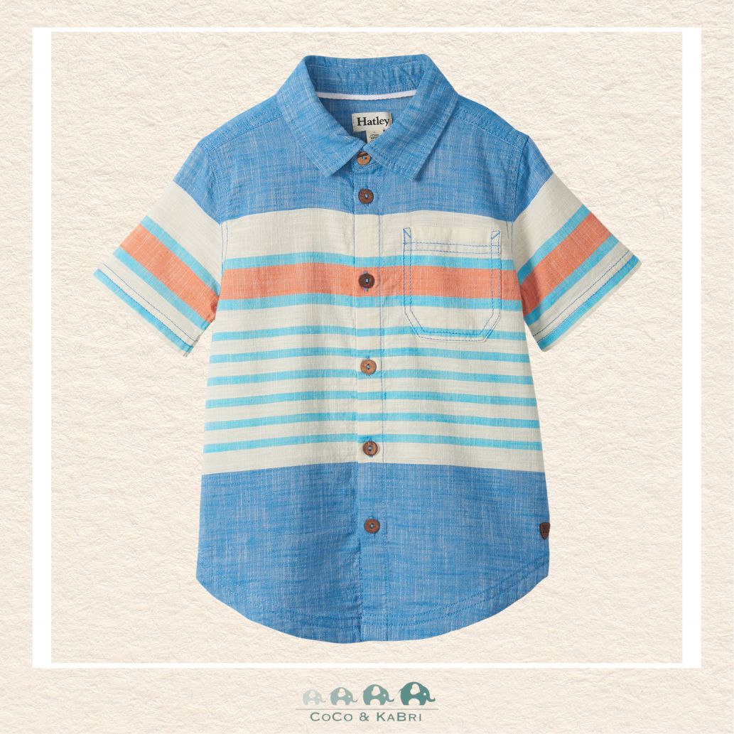 🇨🇦 Hatley: Boys' Fresh Stripes Chambray Button Down Shirt, CoCo & KaBri Children's Boutique