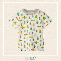 Front view of the Hatley Boys' Graphic Tee featuring a vibrant, multi-species insect print on a high-quality, comfortable cotton-blend fabric