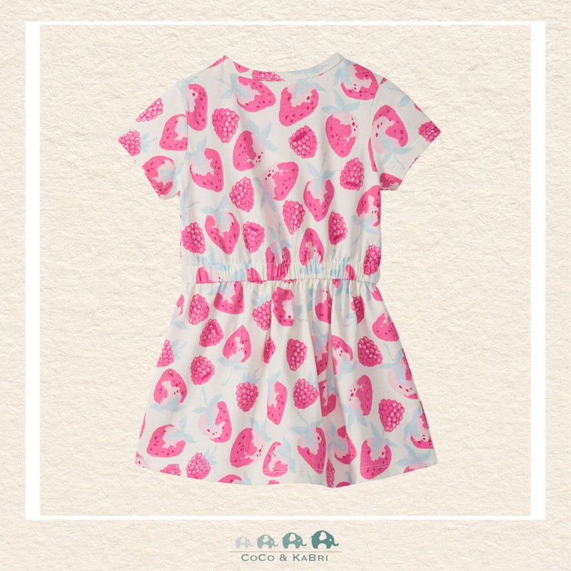 Back view of the Hatley Girls' Delicious Berries Dress showing the clean construction and the professional, stay-put hemline for active play