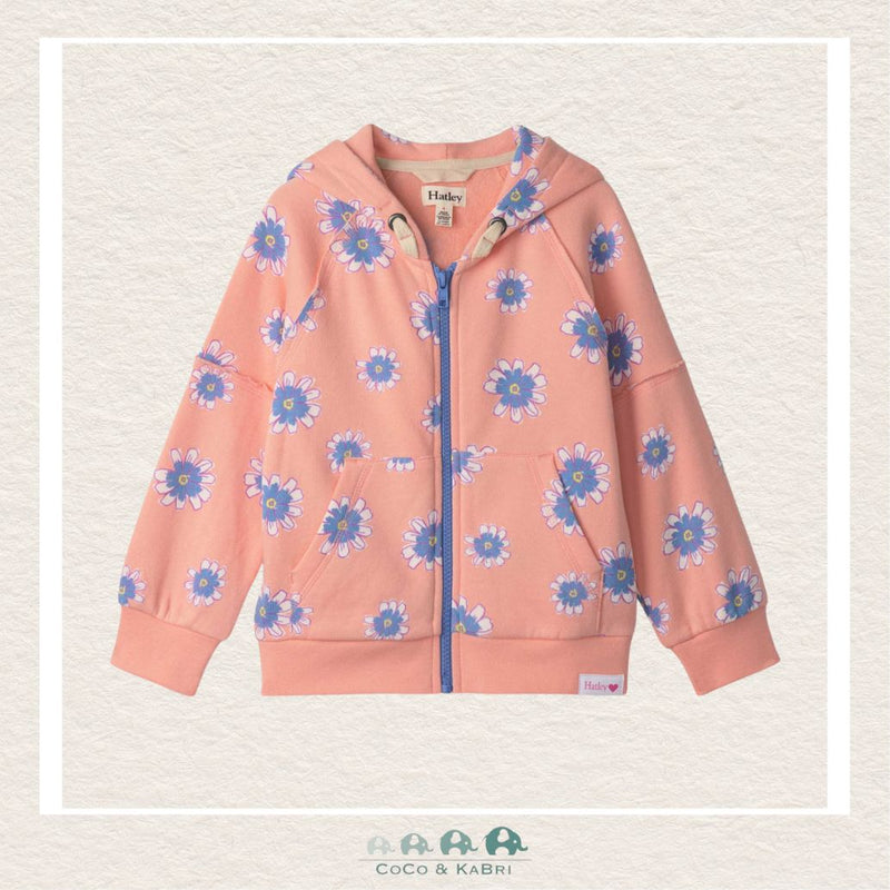🇨🇦 Hatley: Girls Doodle Daisy Raw Edge Hoodie, CoCo & KaBri Children's Boutique