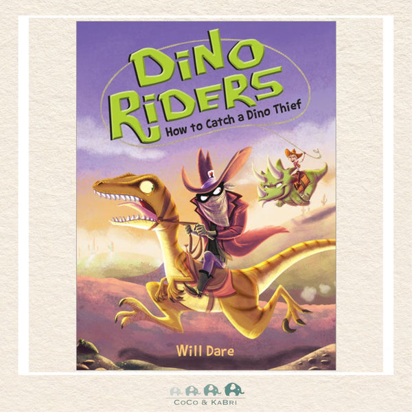 How to Catch a Dino Thief paperback by Will Dare featuring Josh Sanders and his triceratops Charge investigating the Blood Claw Bandit