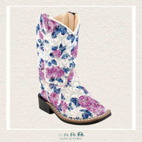 Jama Old West: Children's Cowboy Boot - Purple Flowers (BRE1), CoCo & KaBri Children's Boutique