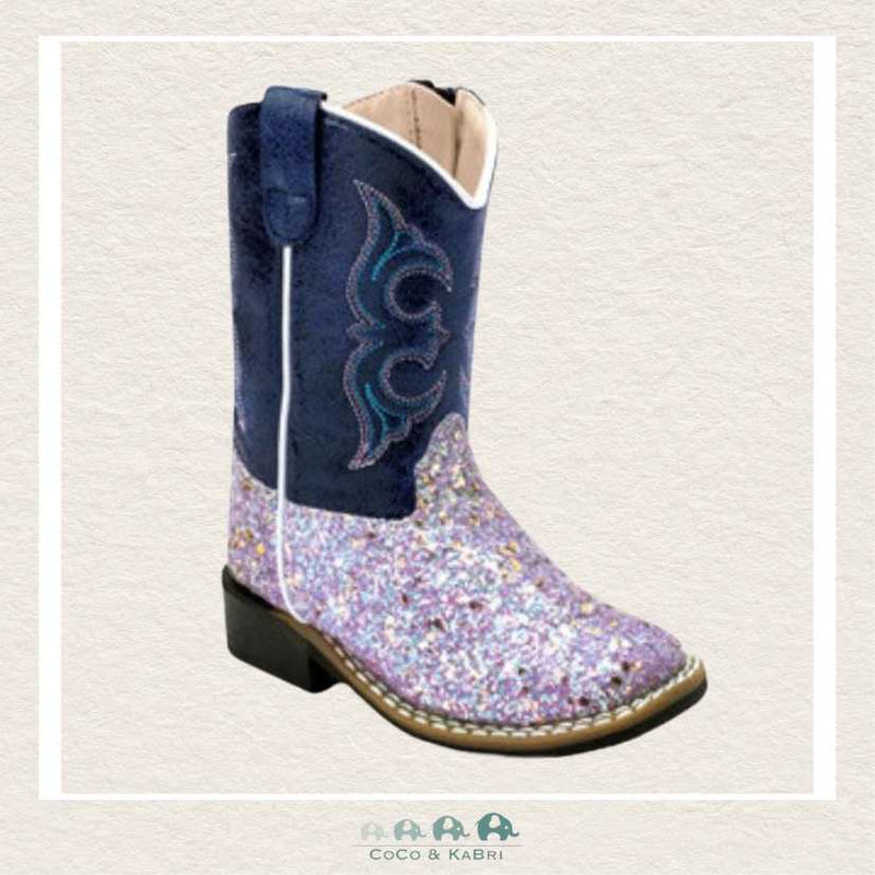 Jama Old West: Children's Cowboy Boot - Purple Sparkle (BRD3), CoCo & KaBri Children's Boutique