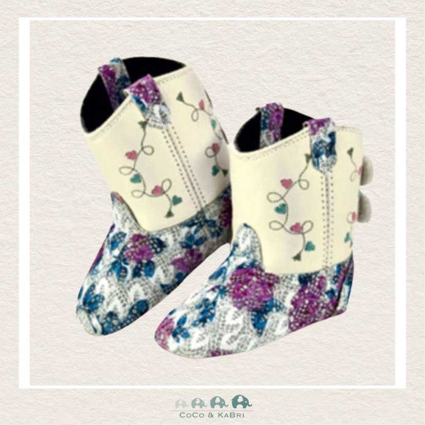 Jama Old West Poppets Western Boots - Purple Flower, CoCo & KaBri Children's Boutique