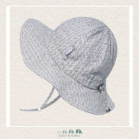 Jan & Jul: Grow With Me Cotton Floppy Hat - Grey Herringbone, CoCo & KaBri Children's Boutique