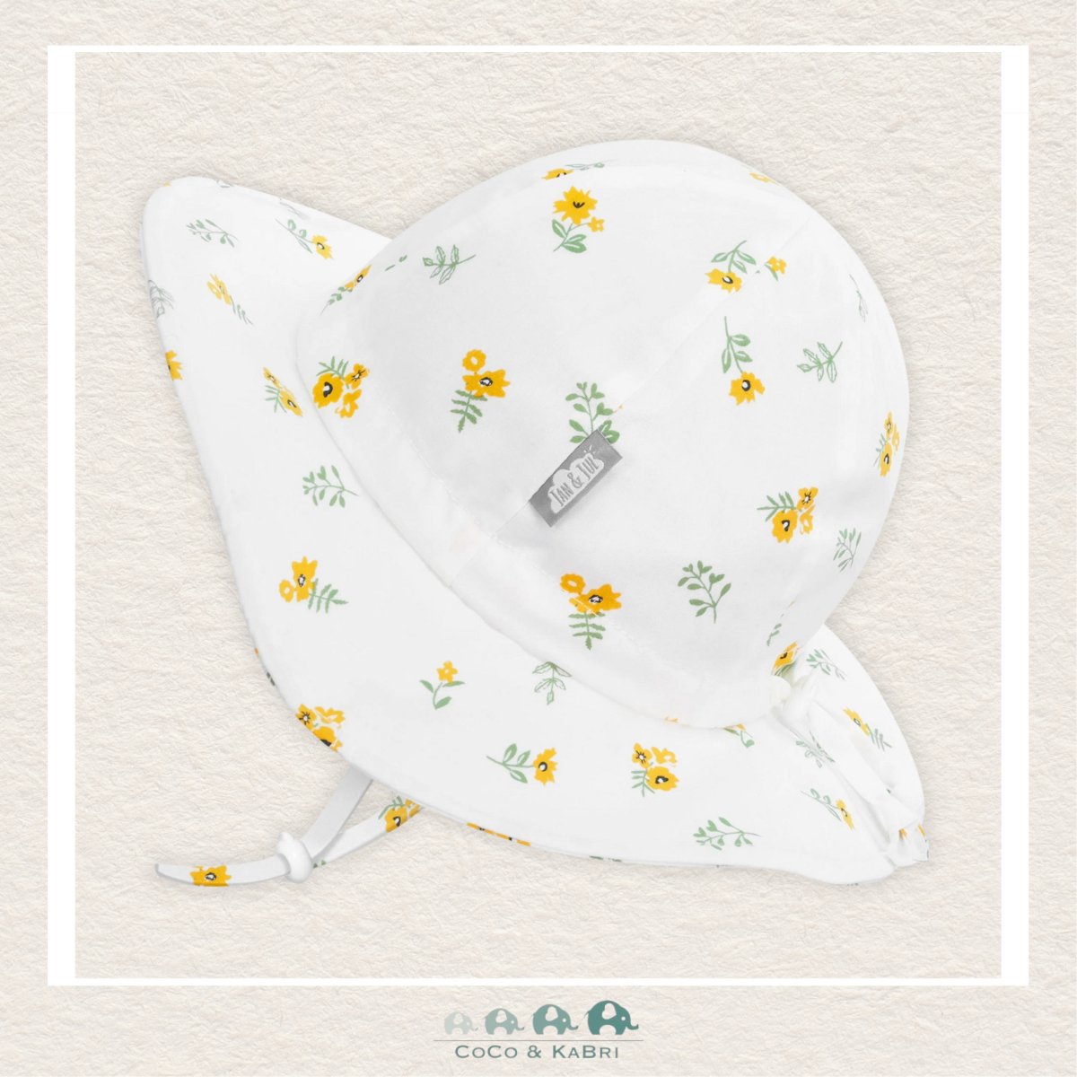 Jan & Jul: Grow With Me Cotton Floppy Hat - Yellow Flower, CoCo & KaBri Children's Boutique