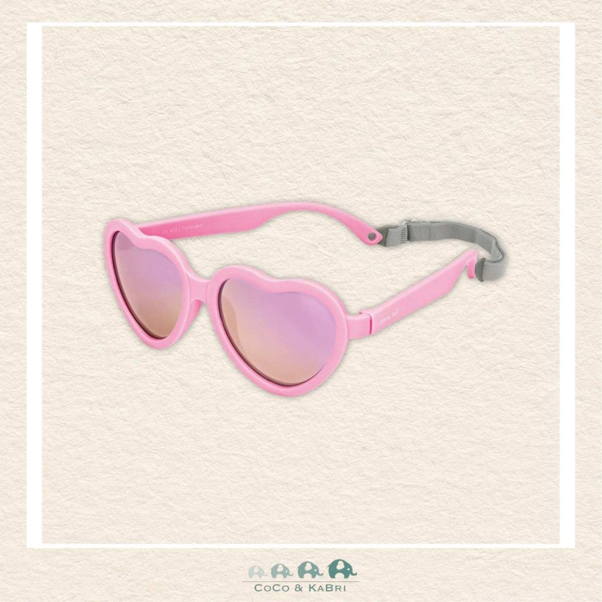 Jan & Jul Heart Shaped Sunglasses for kids in a durable flexible frame with an adjustable stay-on strap