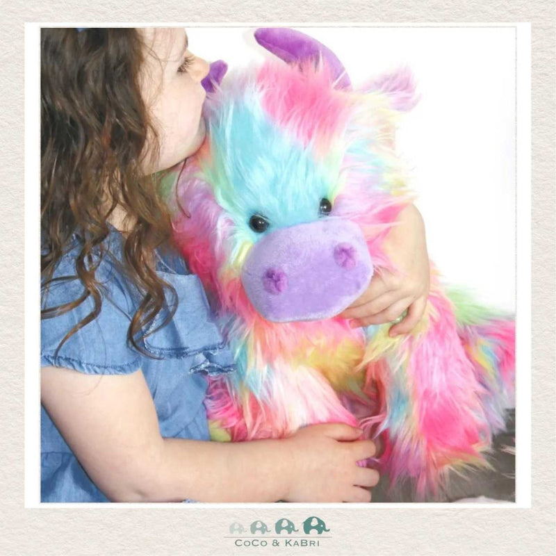 Jomanda: Highland Cow Soft Toy Large Rainbow - 30cm, CoCo & KaBri Children's Boutique