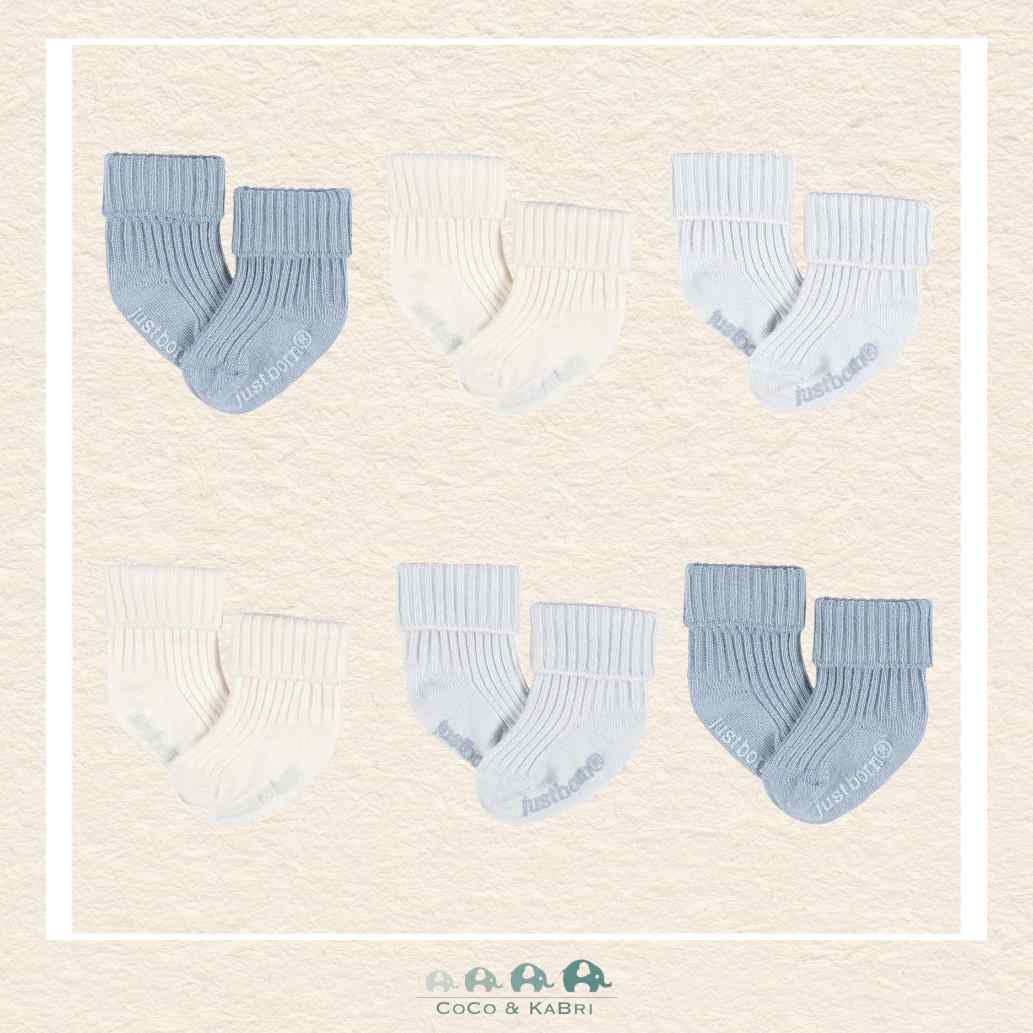 Just Born - 6 Pack Socks - Blue, CoCo & KaBri Children's Boutique, Brooks Alberta Canada