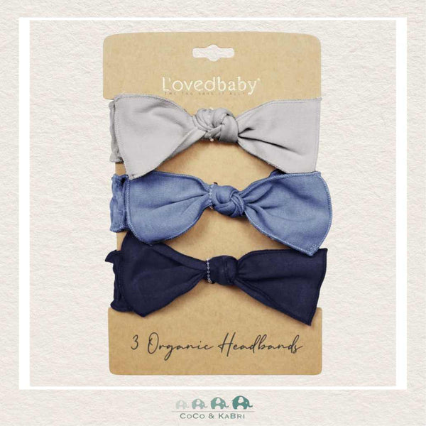 L'oved Baby Organic Headband - Smocked Set of 3 (Blues), Hair Accessory, CoCo & KaBri, Children's Boutique