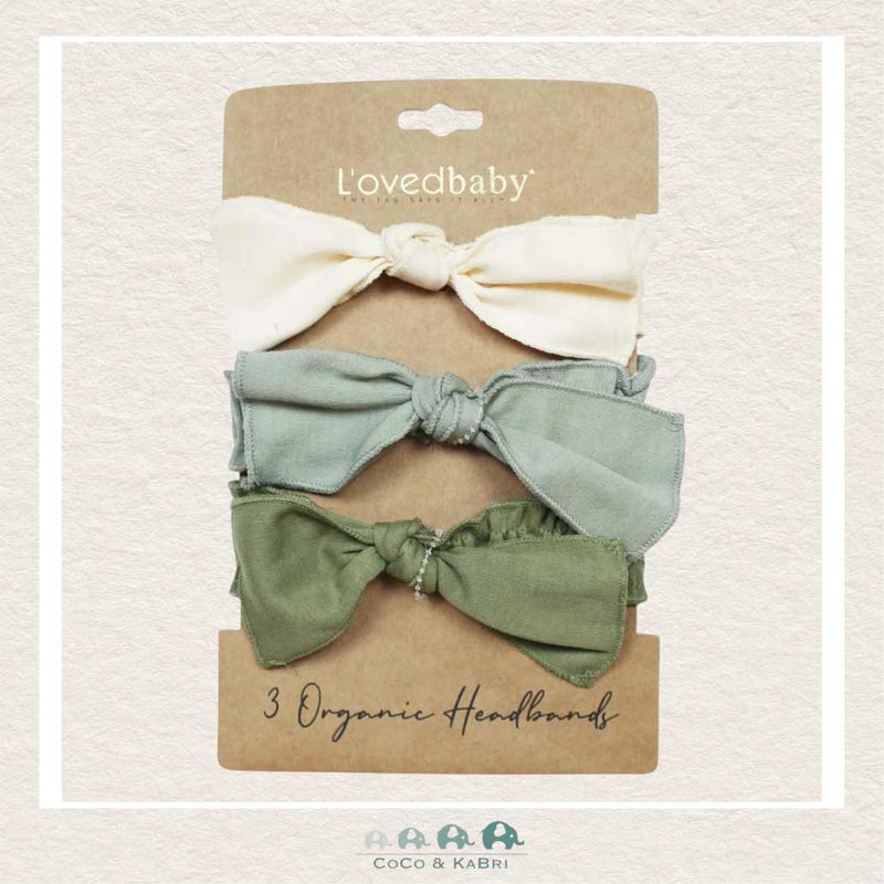 L'oved Baby Organic Headband - Smocked Set of 3 (Greens), CoCo & KaBri Children's Boutique