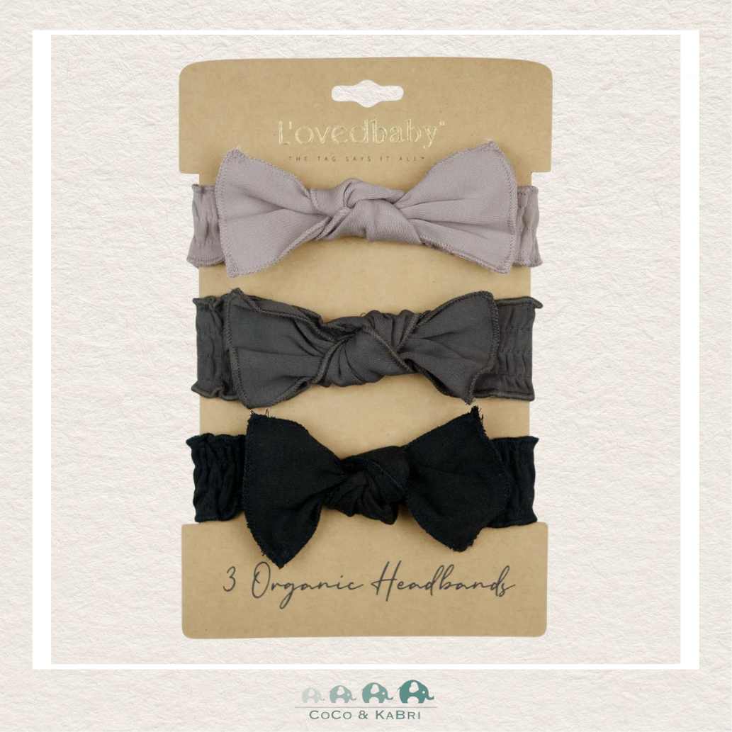 L'oved Baby Organic Headband - Smocked Set of 3 (Greys), CoCo & KaBri Children's Boutique