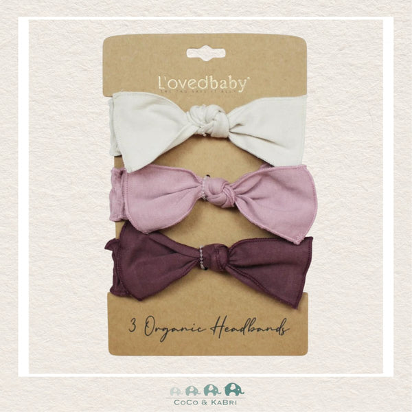 L'oved Baby Organic Headband - Smocked Set of 3 (Purples), CoCo & KaBri Children's Boutique