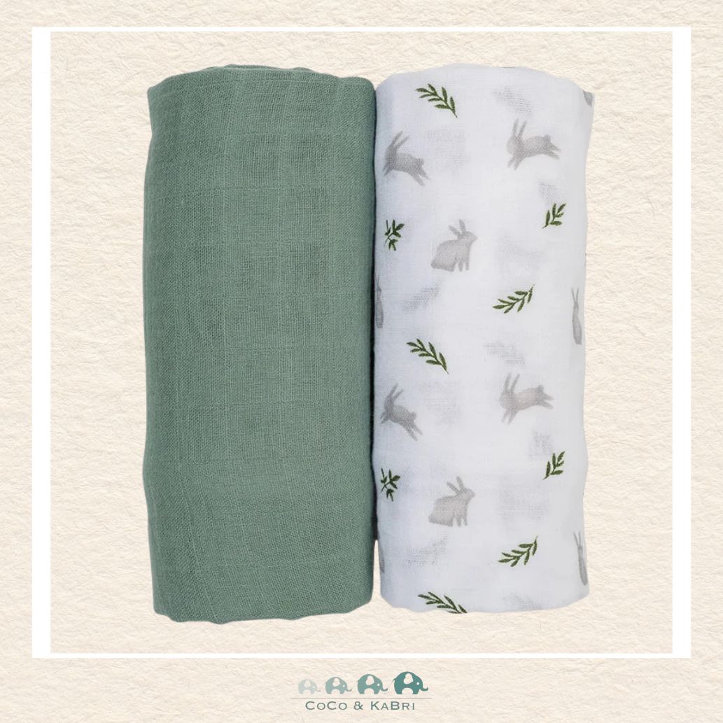 Lulujo 2-Pack Cotton Muslin Swaddle Blankets – Bunny & Fern, CoCo & KaBri Children's Boutique, Brooks Alberta Canada