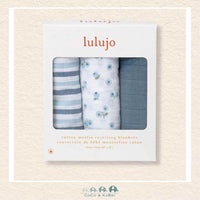 Lulujo 3pk Cotton Receiving Blankets - Blueberries, CoCo & KaBri Children's Boutique, Brooks Alberta Canada
