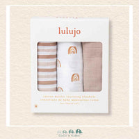 Lulujo 3pk Cotton Receiving Blankets - Rainbows, CoCo & KaBri Children's Boutique, Brooks Alberta Canada