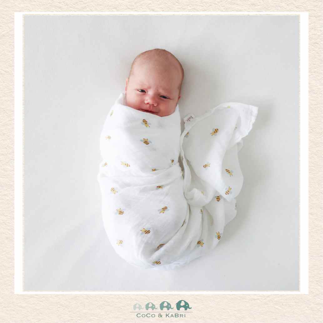 Lulujo Cotton Muslin Swaddle Blanket - 40x40 - Bee, CoCo & KaBri Children's Boutique, Brooks Alberta Canada
