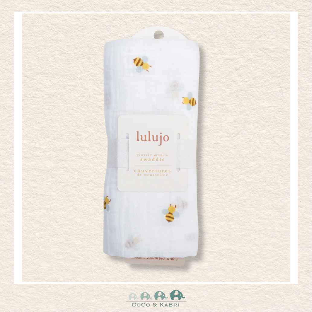 Lulujo Cotton Muslin Swaddle Blanket - 40x40 - Bee, CoCo & KaBri Children's Boutique, Brooks Alberta Canada