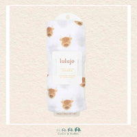 Lulujo: Cotton Muslin Swaddle Blanket - 40x40 - Highland Cow, CoCo & KaBri Children's Boutique, Brooks Alberta Canada