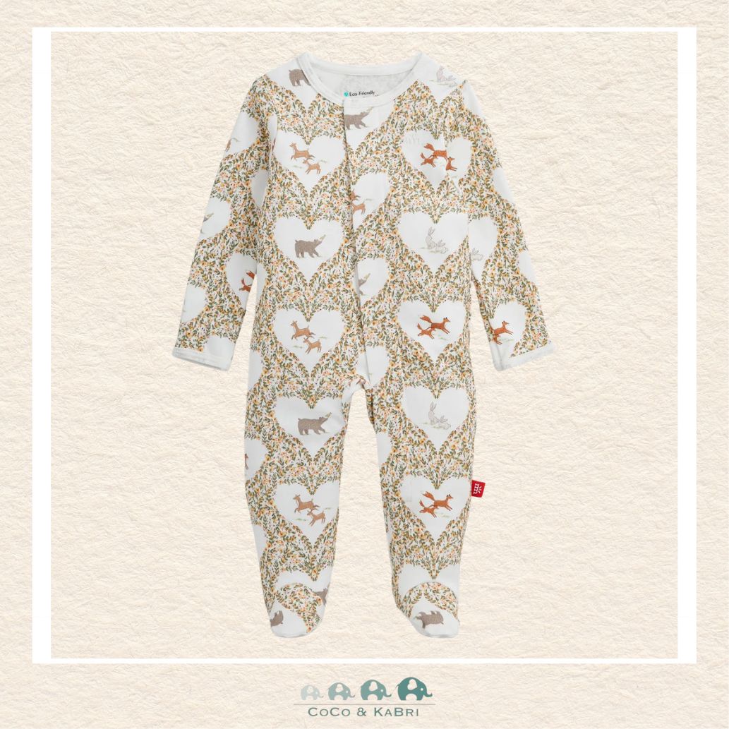 Magnetic Me: Animal Heart Organic Cotton Footie, CoCo & KaBri Children's Boutique, Brooks Alberta Canada