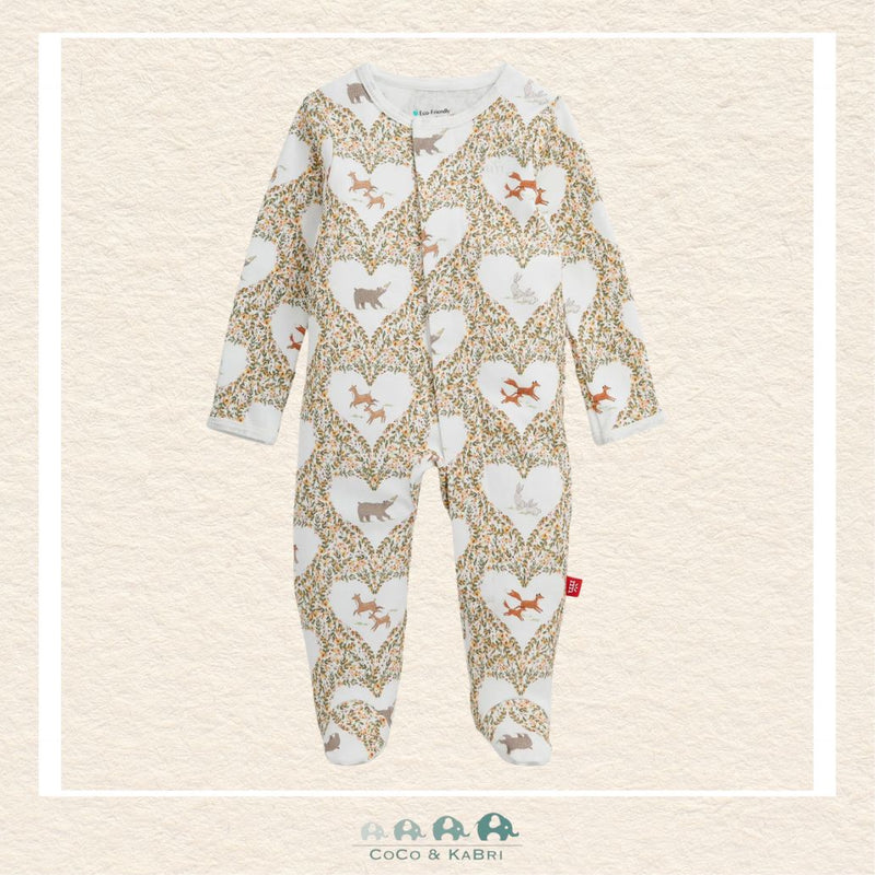 Magnetic Me: Animal Heart Organic Cotton Footie, CoCo & KaBri Children's Boutique, Brooks Alberta Canada