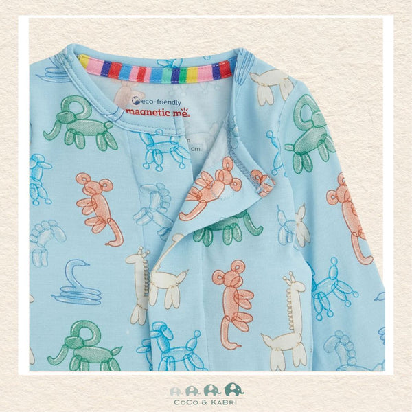 Magnetic Me "Blue party Animals" Glow In The Dark Footie, Close up View, CoCo & KaBri Children's Boutique, Canada