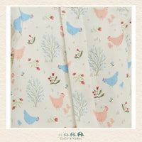 Close-up of Magnetic Me Chicken Tender organic cotton footie highlighting the hidden magnetic fastener technology and the soft, durable boutique fabric texture | Canada
