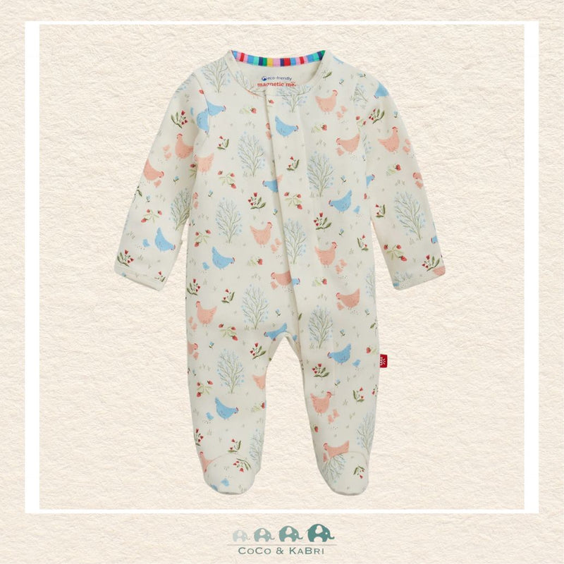 Magnetic Me: Chicken Tender Organic Cotton Footie,  Front View, CoCo & KaBri Children's Boutique Canada