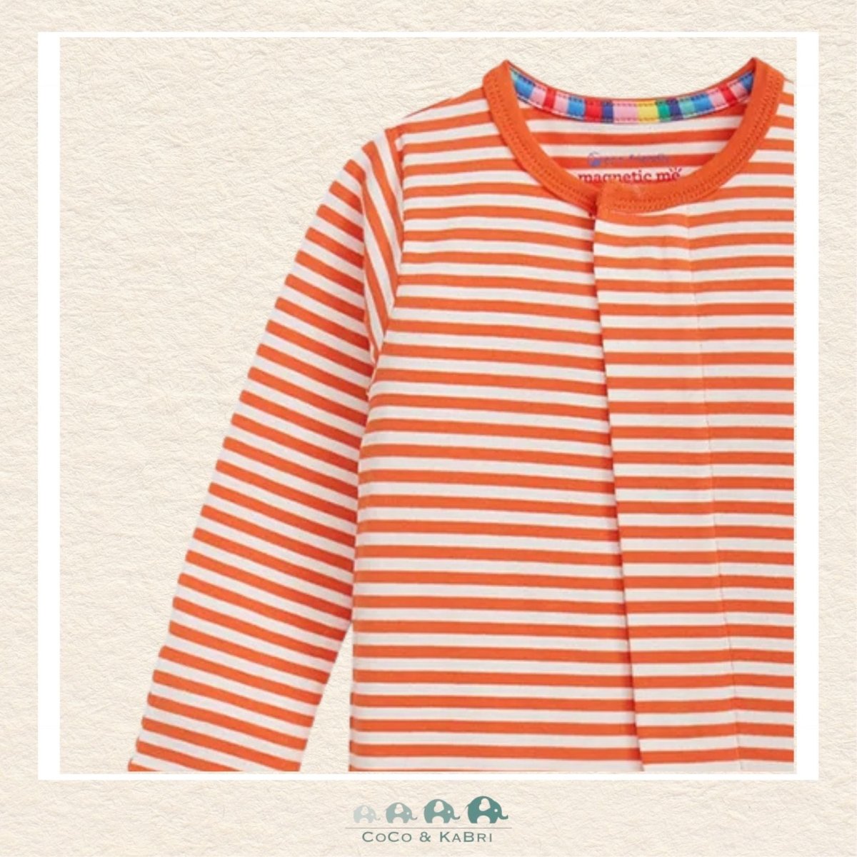Magnetic Me CloudStretch™ - Orange Stripes Sleeper, CoCo & KaBri Children's Boutique, Brooks Alberta Canada