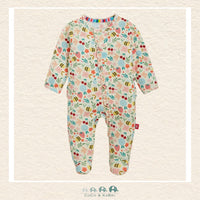 Magnetic Me Honey Blossom baby footie in silky-soft modal fabric featuring hidden magnetic closures for easy changes and a delicate floral boutique print | Canada