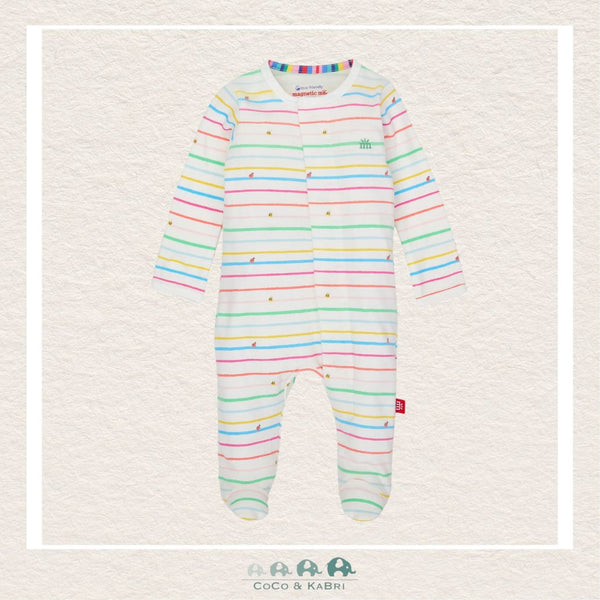 Magnetic Me: Rainbow Road Organic Cotton Footie, Front View, CoCo & KaBri Children's Boutique, Canada