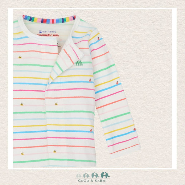 Magnetic Me: Rainbow Road Organic Cotton Footie, Close up view, CoCo & KaBri Children's Boutique, Canada