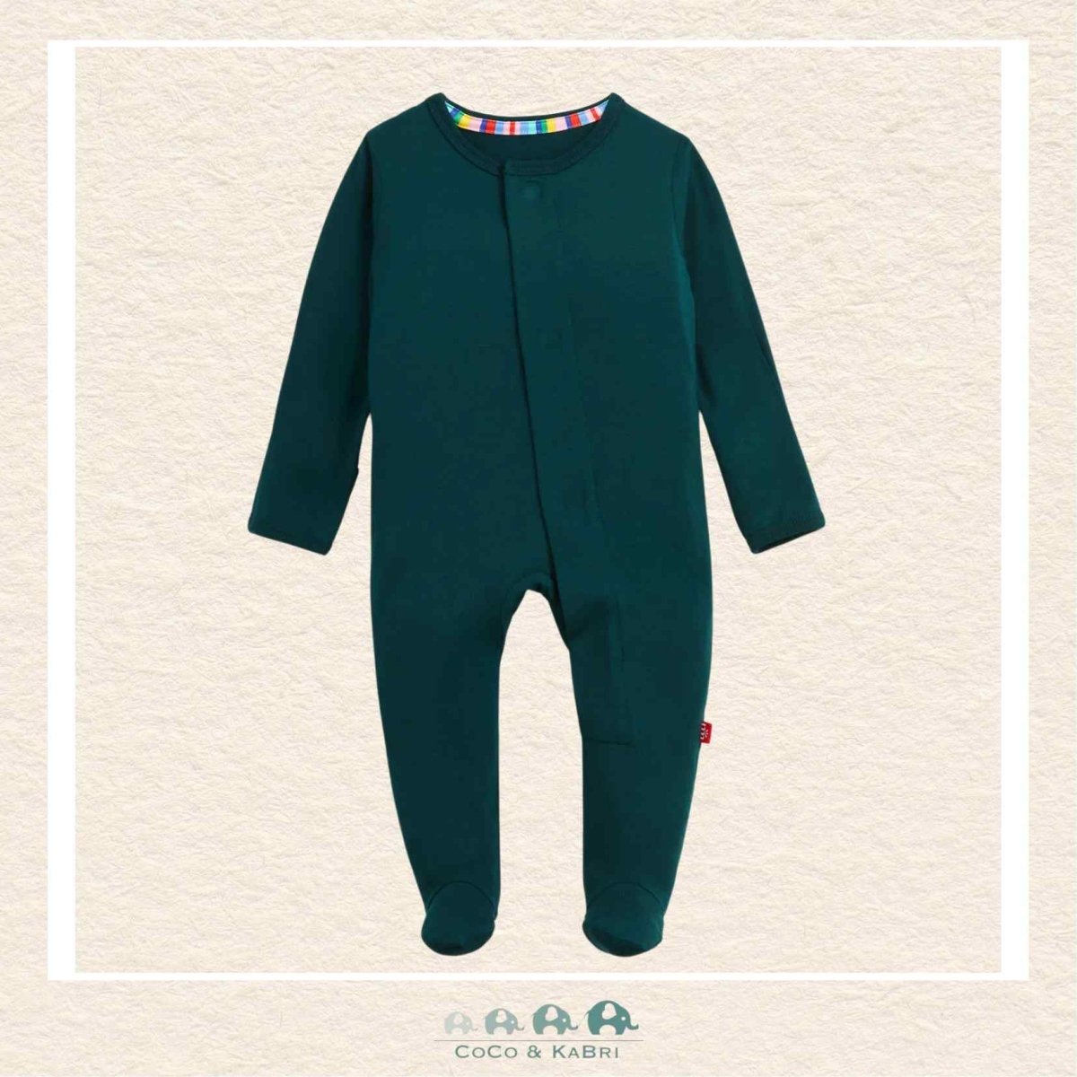 Magnetic Me: Solid Green Modal Footie, CoCo & KaBri Children's Boutique, Brooks Alberta Canada