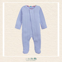 Magnetic Me Wisteria baby footie in soft pointelle knit featuring hidden magnetic closures for easy changes and a classic textured boutique finish | Canada