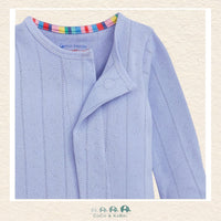 Back view of Magnetic Me Wisteria baby footie showing the delicate pointelle texture and the streamlined boutique fit for a sophisticated look | Canada