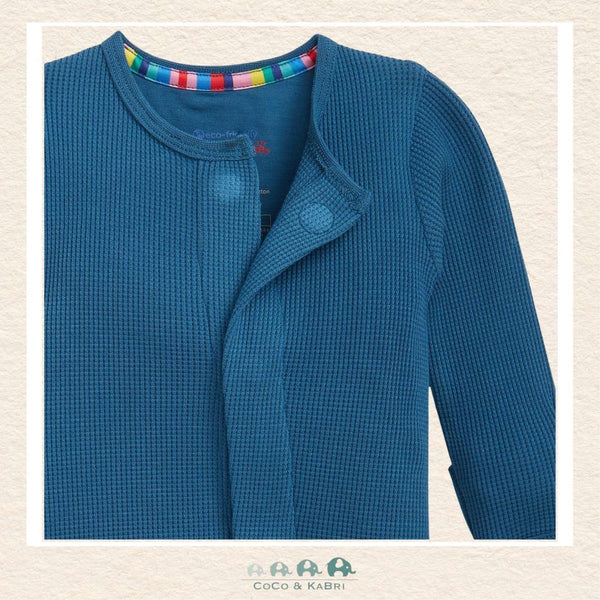 Close-up of Magnetic Me waffle fabric in Dark Blue showing the premium thermal knit texture and secure magnetic seam | Canada
