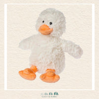 Front view of the Mary Meyer 5-inch Whispers Duck in crisp snowy white showing its charming silhouette and premium baby-safe construction