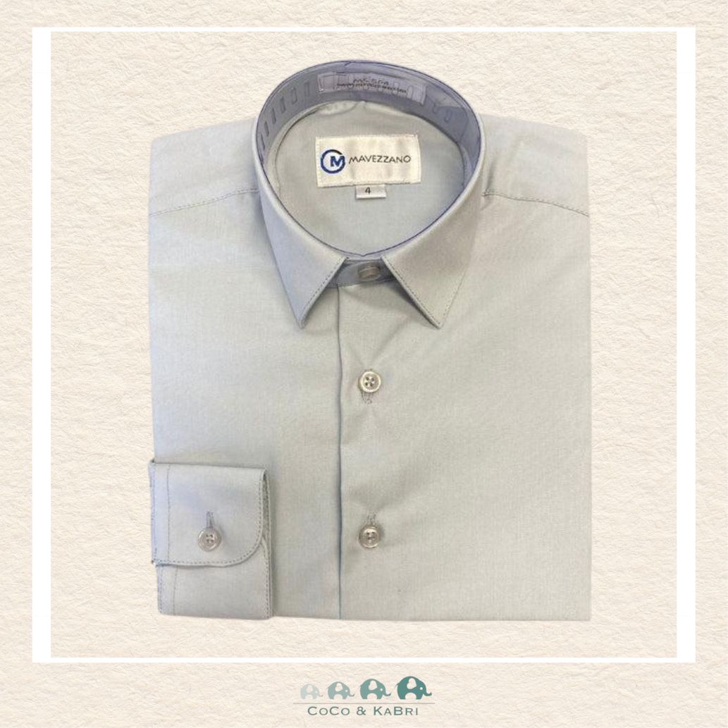 Mavezzano Boys Dress Shirt: Silver/Blue, CoCo & KaBri Children's Boutique