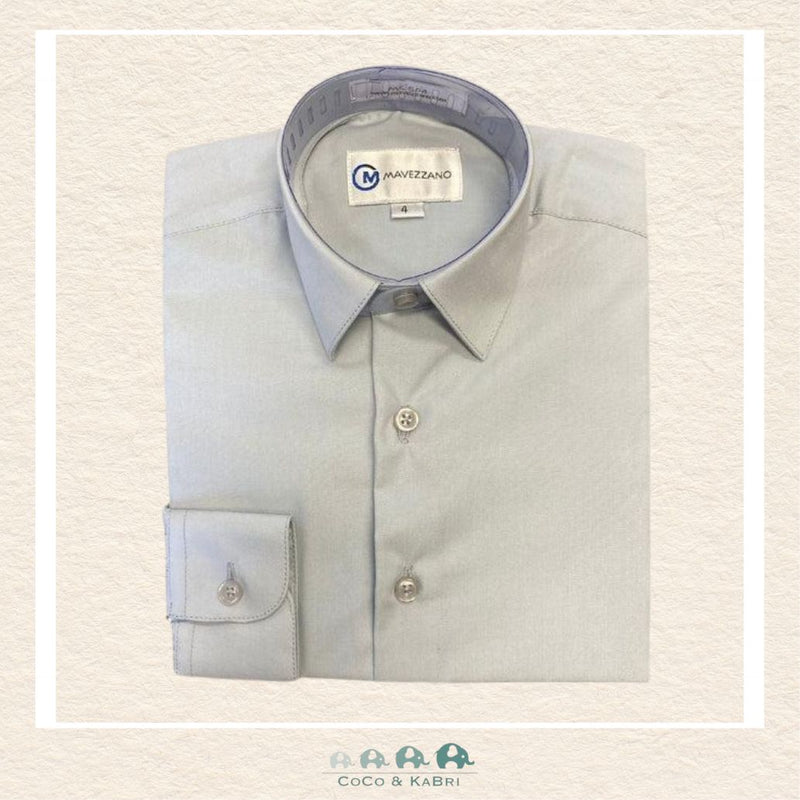 Mavezzano Boys Dress Shirt: Silver/Blue, CoCo & KaBri Children's Boutique